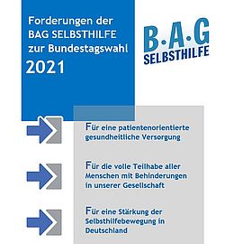 Titel des Flyers zu den Forderungen der BAG SELBSTHILFE zur Bundestagswahl 2021