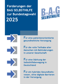 Titel des Flyers zu den Forderungen der BAG SELBSTHILFE zur Bundestagswahl 2025