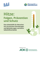 Das Cover zur Arbeitshilfe "Hitze: Folgen, Prävention und Schutz"